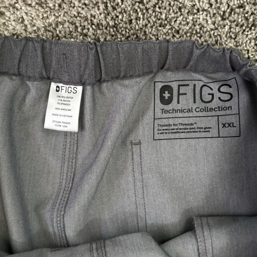 FIGS Pisco Basic Scrub Pants Graphite Gray FM4500 Size XXL 2XL